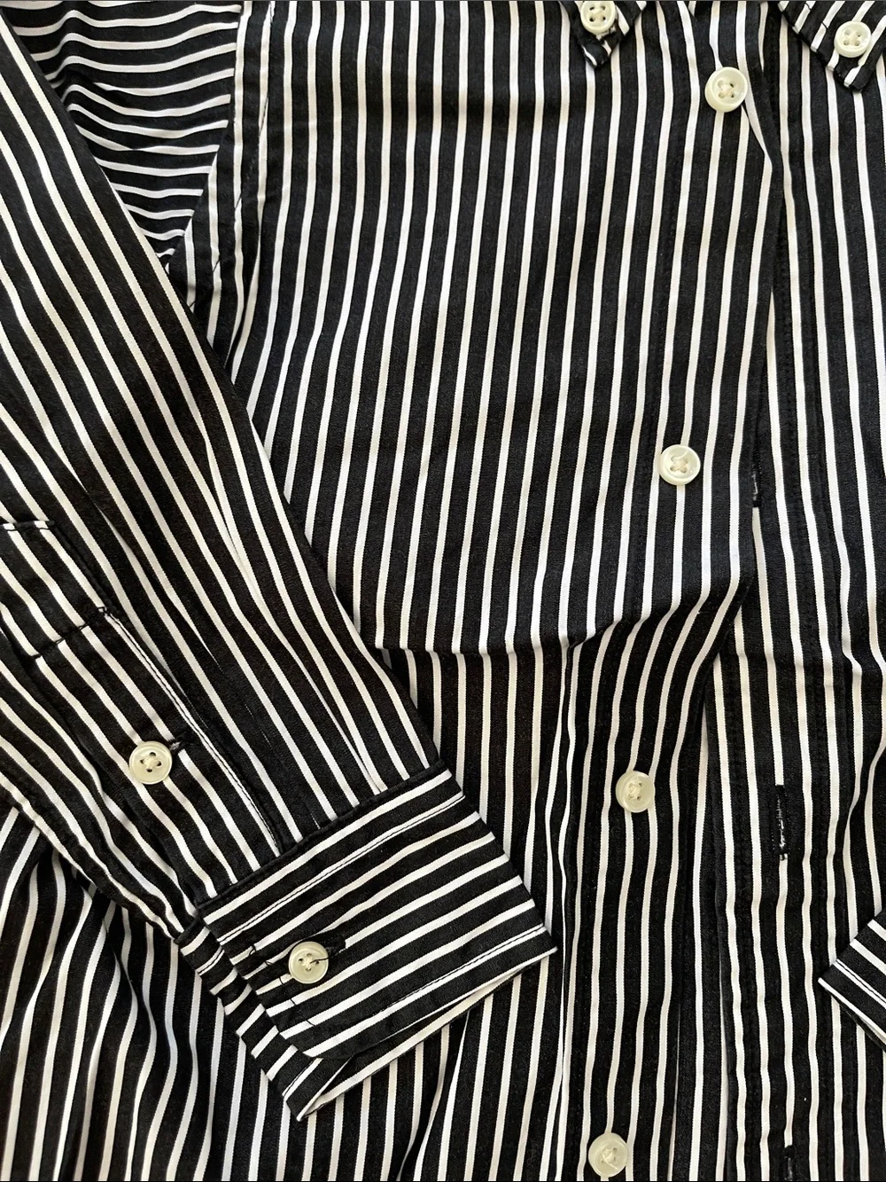 Ralph Lauren Black and White Vertical Stripe Button-Down Shirt - toddler 2T